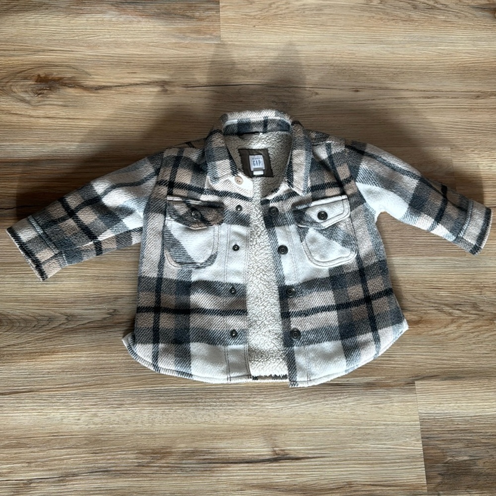 Baby GAP Plaid Fleece Shacket 12-18 Months